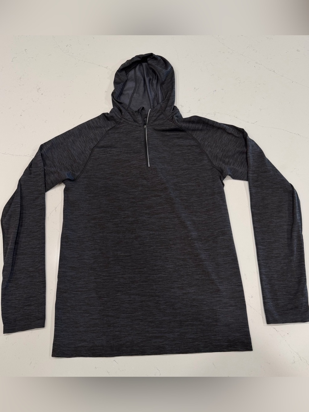 lululemon athletica Men's Dark Charcoal Heather Half-Zip Hoodie - Small